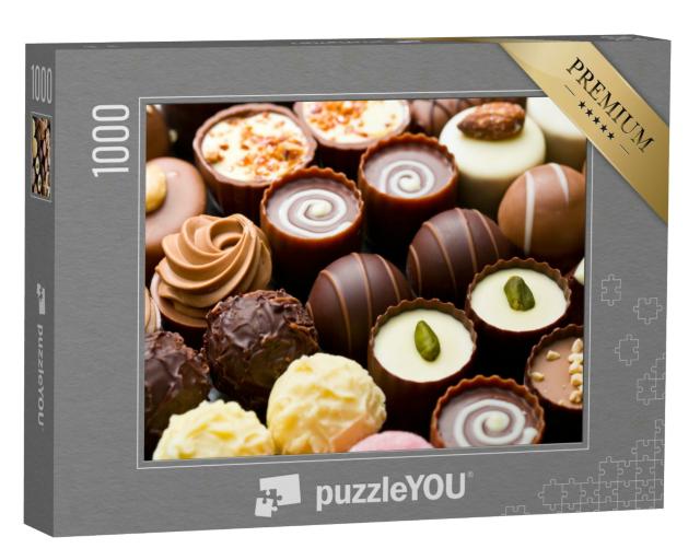 Puzzle 1000 Teile „Verführerische Schokoladenpralinen in köstlichen Sorten“
