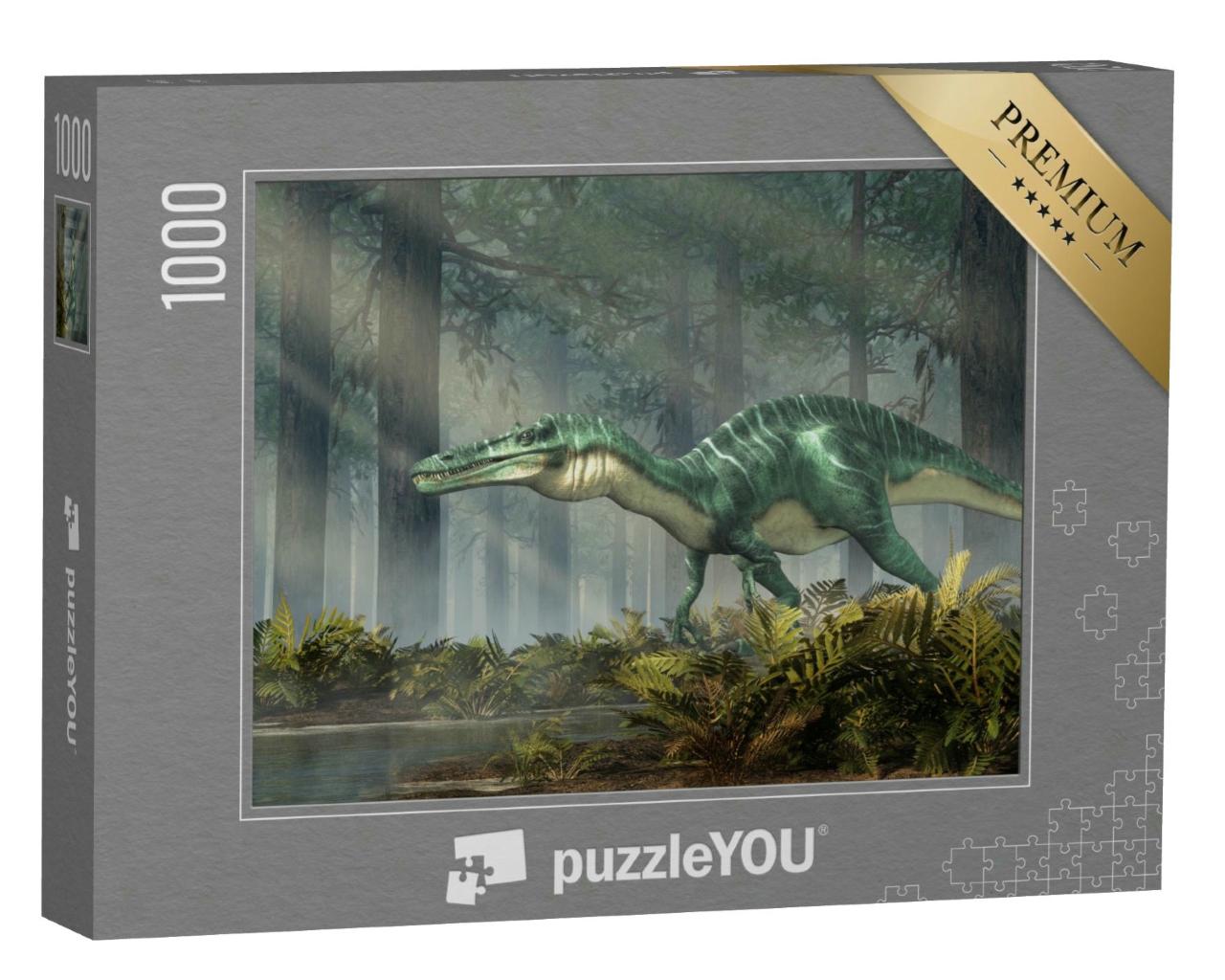 Puzzle 1000 Teile „Suchomimus, ein Dinosaurier der Kreidezeit, 3D-Illustration“