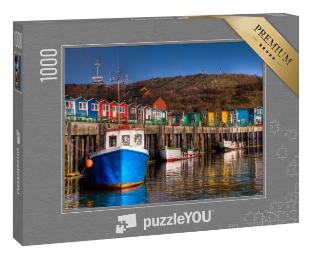 Puzzle 1000 Teile „Die Hummerbuden im Hafen der Insel Helgoland“