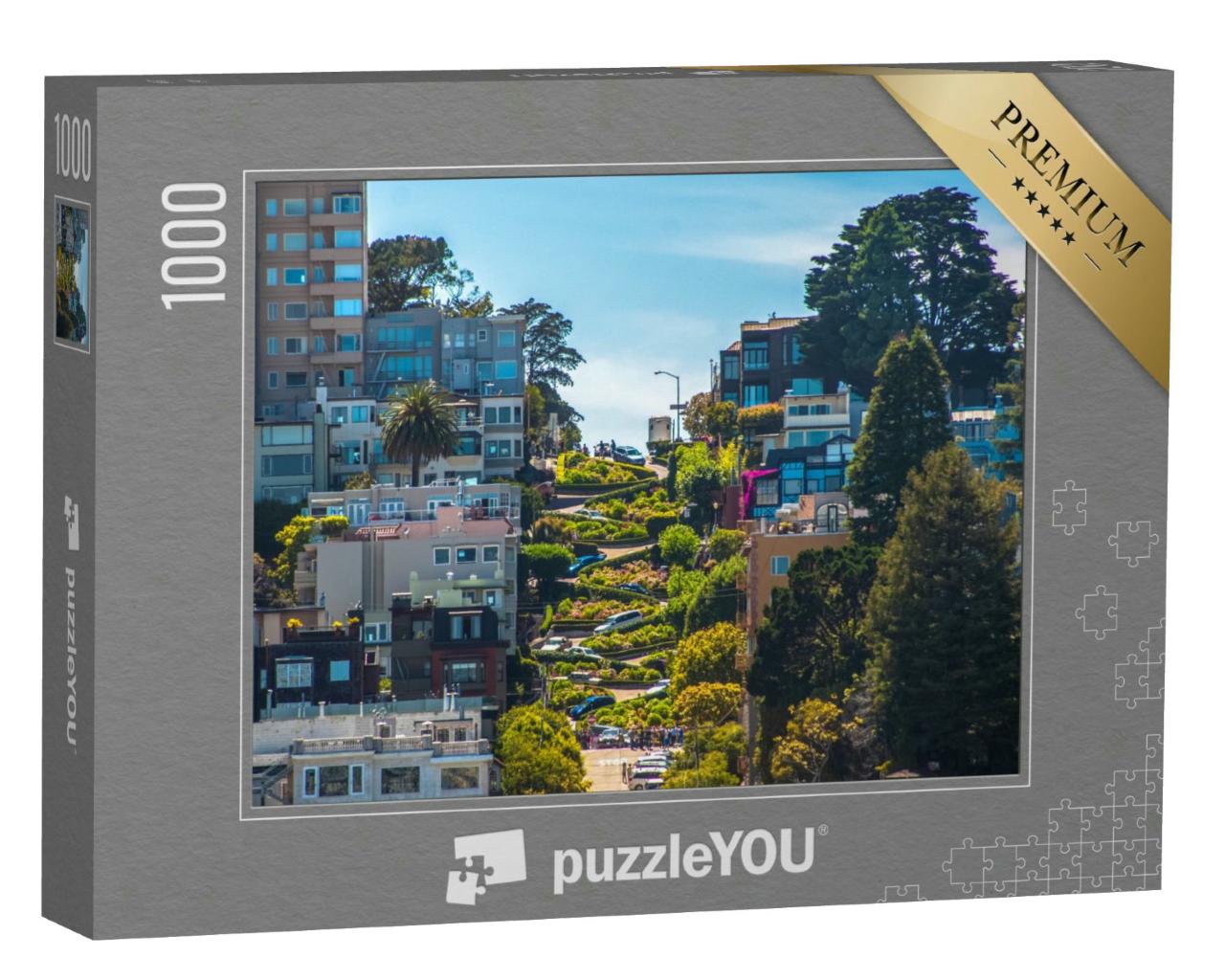 Puzzle 1000 Teile „Berühmte Lombard Street, San Francisco, Kalifornien, USA“
