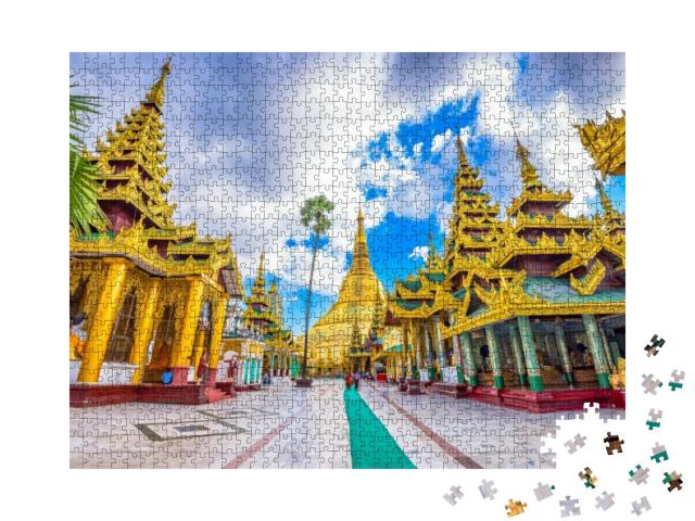 Puzzle 1000 Teile „Beeindruckende Shwedagon-Pagode in Yangon, Myanmar“