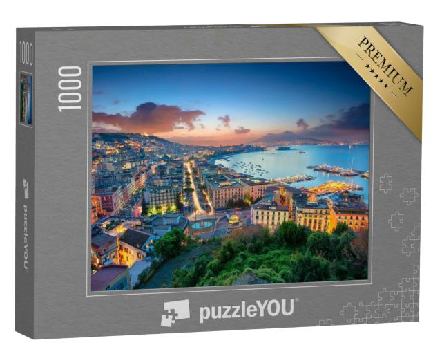 Puzzle 1000 Teile „Neapel, Italien. Stadtluftaufnahme von Neapel, Kampanien, Italien bei Sonnenaufgang“