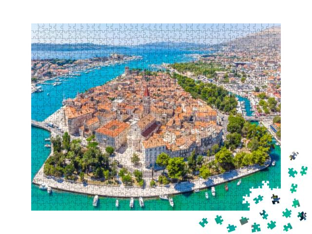 Puzzle 1000 Teile „Sommerliche Luftaufnahme von Trogir, Kroatien“