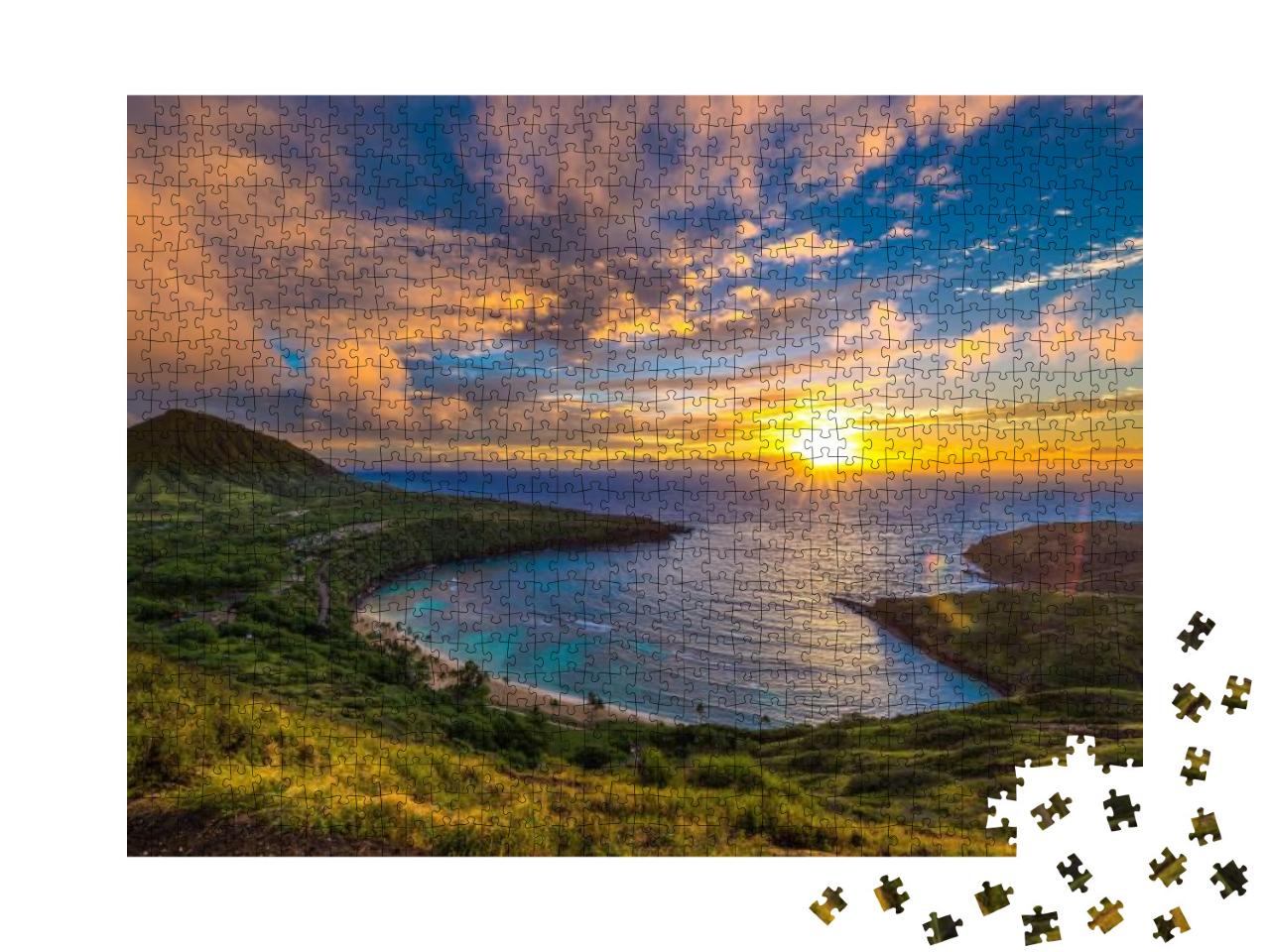 Puzzle 1000 Teile „Sonnenaufgang über der Hanauma Bay auf Oahu, Hawaii“