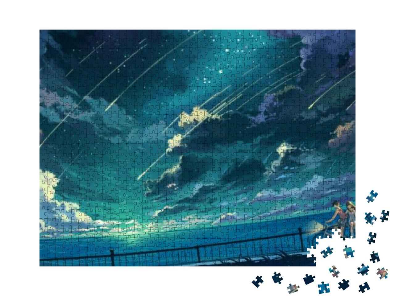 Puzzle 1000 Teile „Ästhetische Anime: Jungen und Mädchen“
