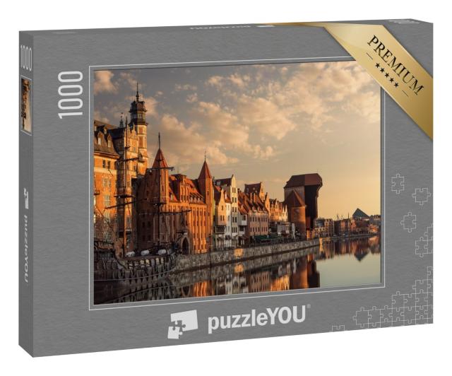 Puzzle 1000 Teile „Ruhige Morgenstimmung: Danziger Altstadt bei Sonnenaufgang“