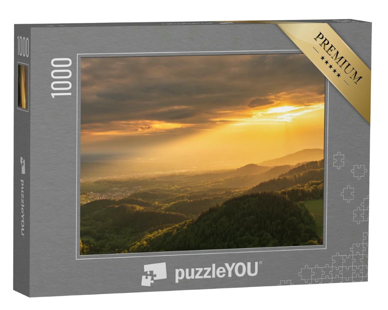 Puzzle 1000 Teile „Das wunderschöne Murgtal im Schwarzwald zur goldenen Stunde“