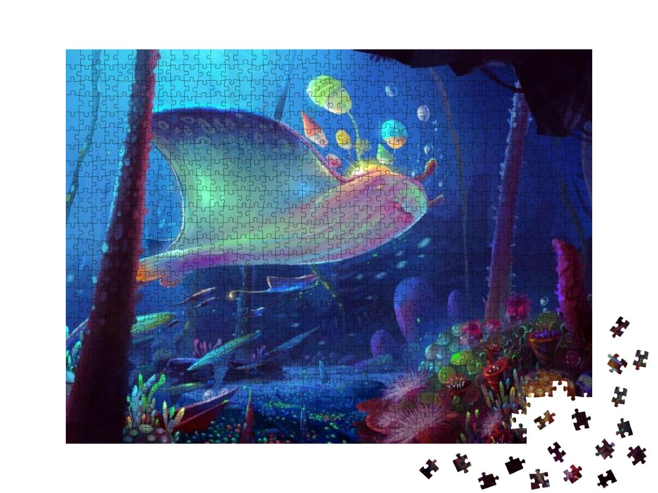Puzzle 1000 Teile „Illustration: Wundervolle Unterwasserwelt“