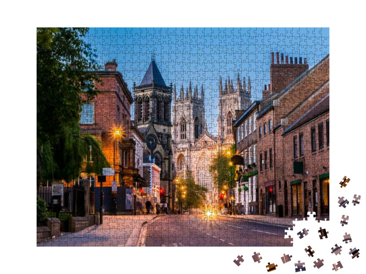Puzzle 1000 Teile „Abendlicher Blick auf das York Minster, England“