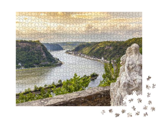 Puzzle 1000 Teile „Loreley am Rheintal, Sankt Goarshausen, Deutschland“