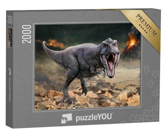 Puzzle 2000 Teile „3D-Illustration des Tyrannosaurus rex“