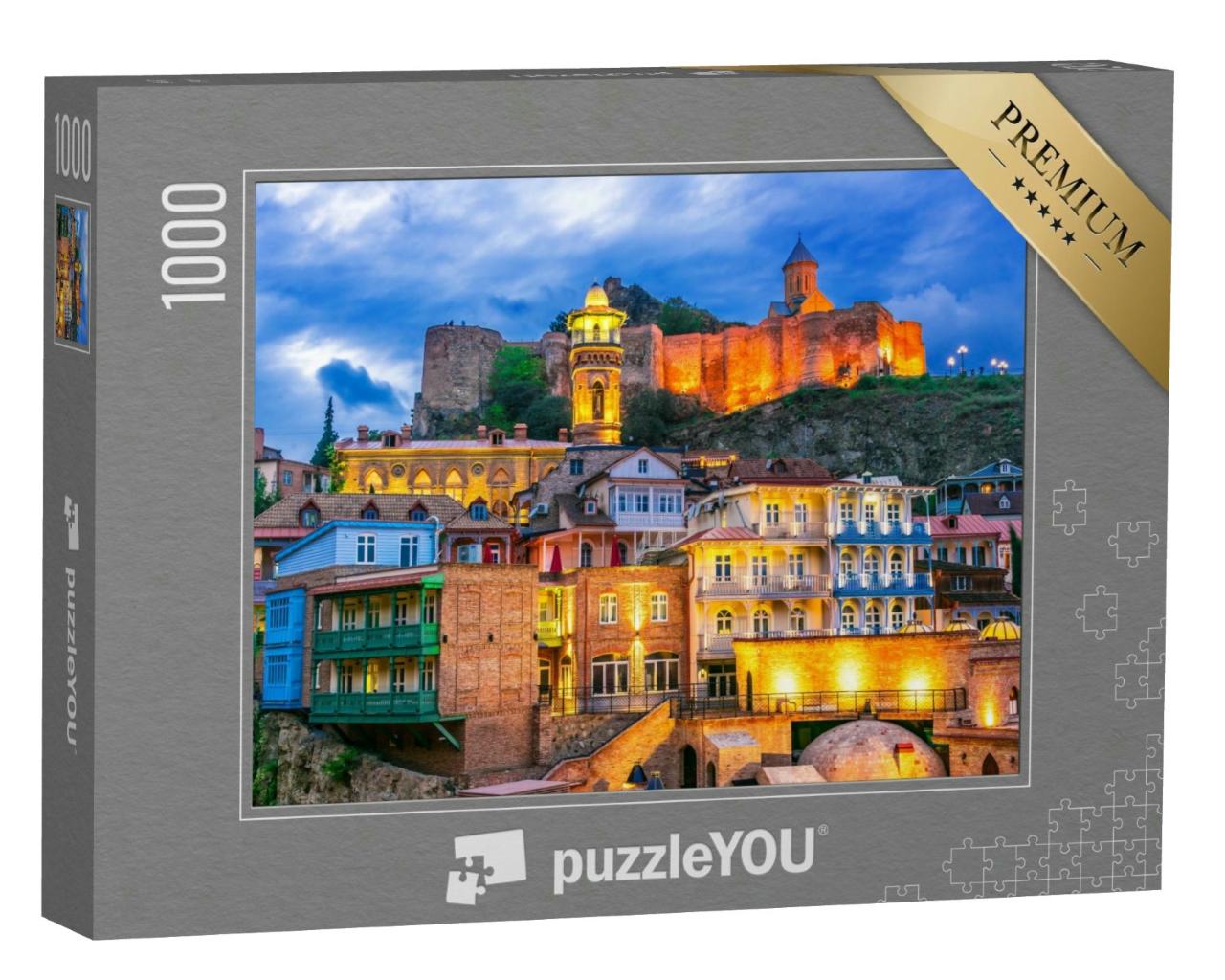 Puzzle 1000 Teile „Altstadt von Tiflis, Georgien nach Sonnenuntergang“