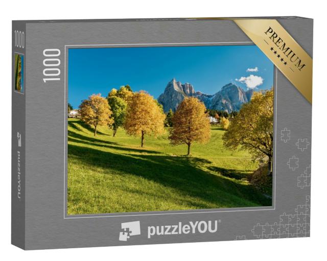 Puzzle 1000 Teile „Berglandschaft der Dolomiten bei Herbststimmung, Italien“