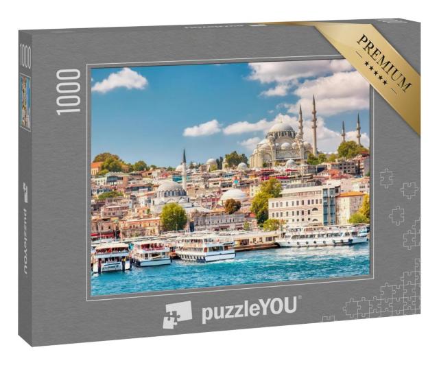 Puzzle 1000 Teile „Golden Horn Bucht von Istanbul mit Blick auf Suleymaniye“