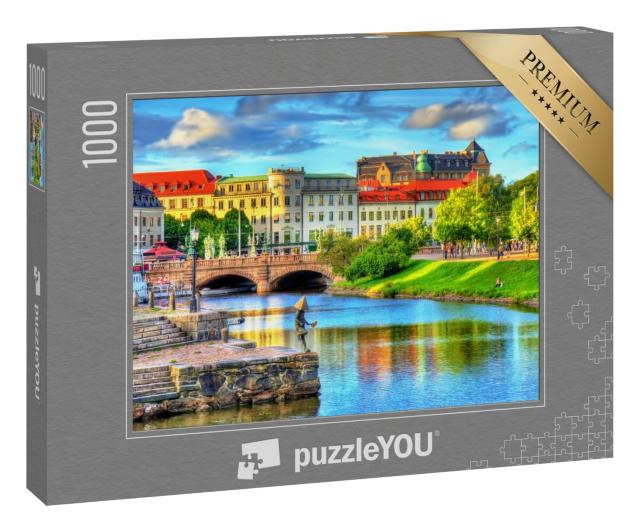 Puzzle 1000 Teile „Kanal im historischen Zentrum von Göteborg, Schweden“