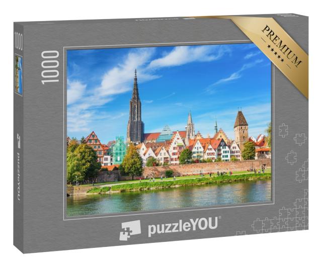 Puzzle 1000 Teile „Ulm Stadtpanorama, Deutschland“