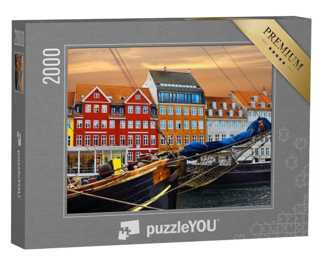 Puzzle 2000 Teile „Yachten und farbige Häuser an der Strandpromenade in Nyhavn“
