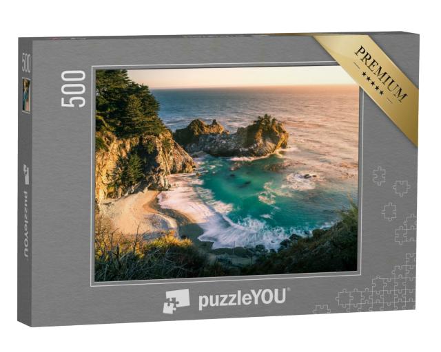 Puzzle 500 Teile „Sonnenuntergang, Big Sur an der California State Road 1“