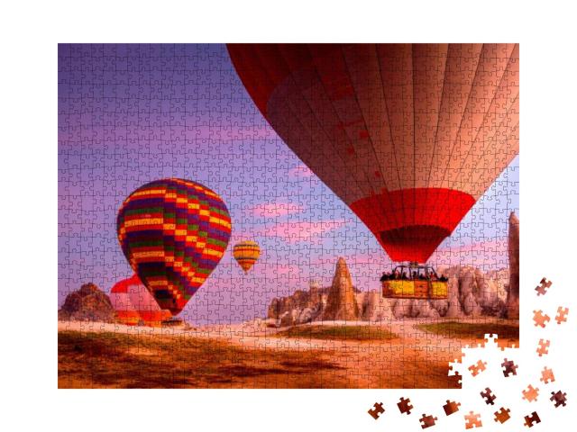Puzzle 1000 Teile „Impression von Heißluftballons im Goreme-Nationalpark, Türkei“