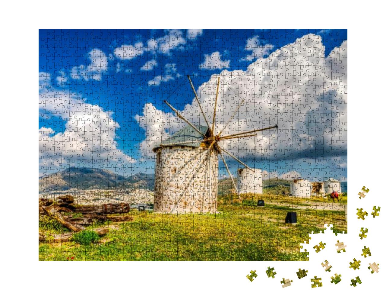 Puzzle 1000 Teile „Windmühlen der Stadt Bodrum, Türkei“