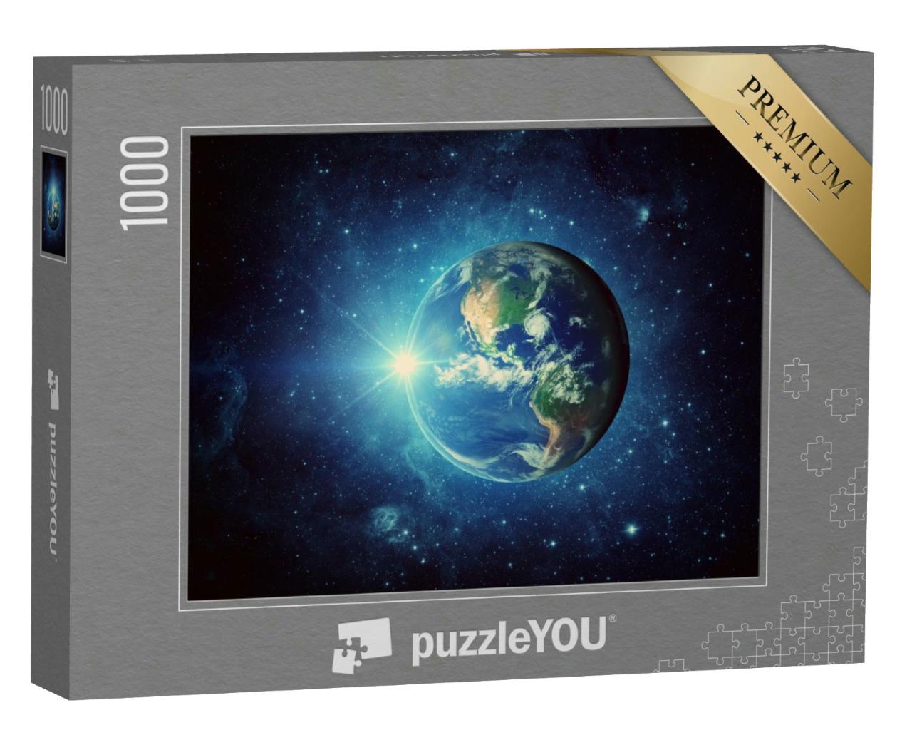 Puzzle 1000 Teile „Erde, Sonne und Galaxie“