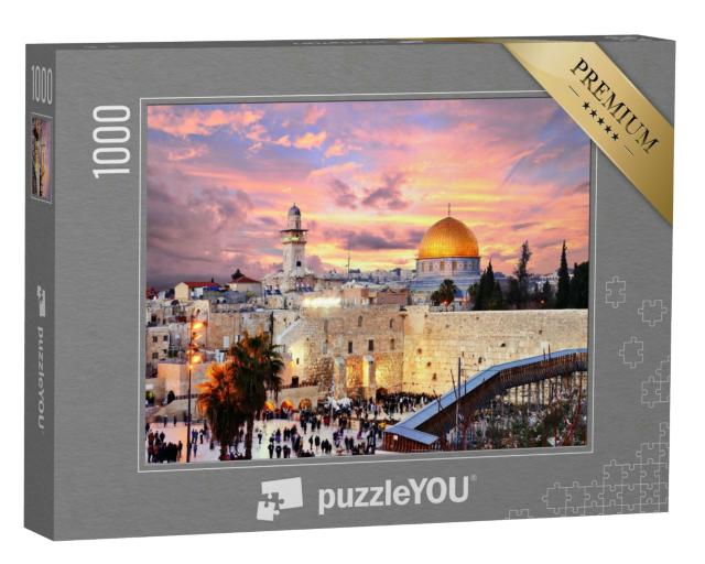 Puzzle 1000 Teile „Altstadt an der Westmauer mit Tempelberg, Jerusalem, Israel“