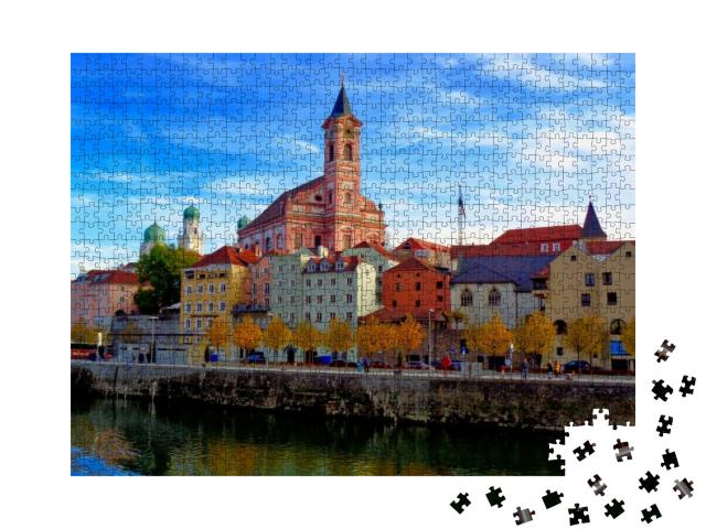 Puzzle 1000 Teile „Stadtsilhouette von Passau, Deutschland“