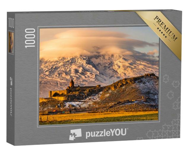 Puzzle 1000 Teile „Panoramablick auf den Berg Ararat mit dem Kloster Khor Virap, Armenien.“