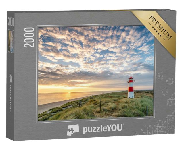 Puzzle 2000 Teile „Roter Leuchtturm auf der Insel Sylt, Nordfriesland, Schleswig-Holstein, Deutschland“