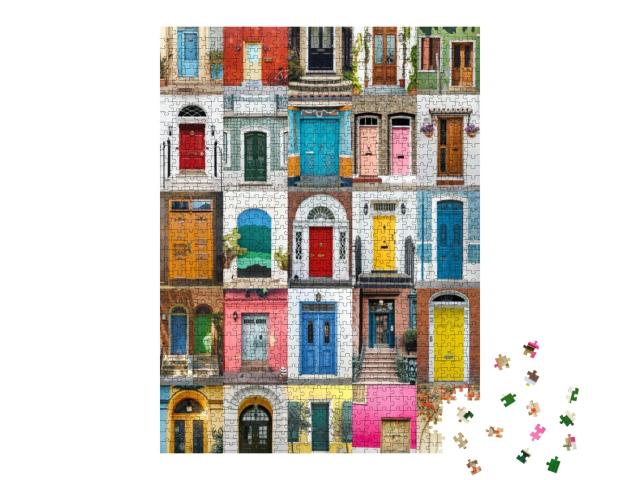 Puzzle 1000 Teile „Bunte Sammlung von Eingangstüren aus aller Welt“