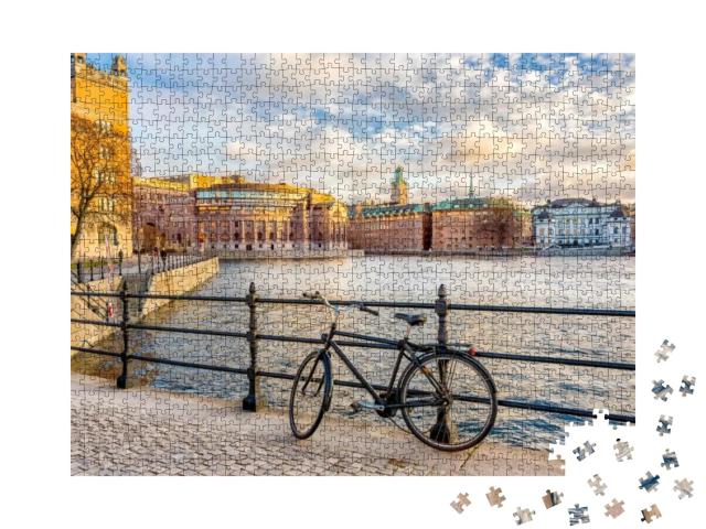 Puzzle 1000 Teile „Blick auf das Parlamentsgebäude Riksdagshuset von Stockhom, Schweden“