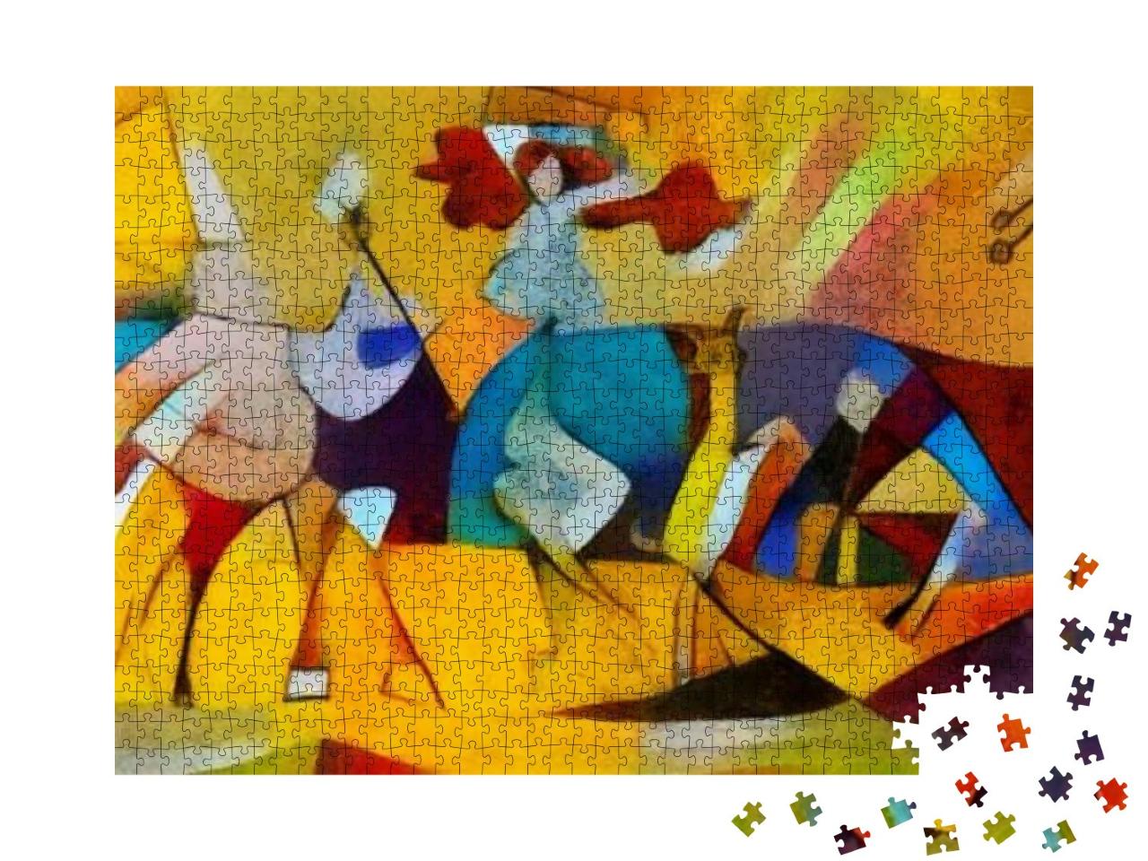Puzzle 1000 Teile „Alternative Reproduktionen im Stil von von Picasso und Kandinsky“
