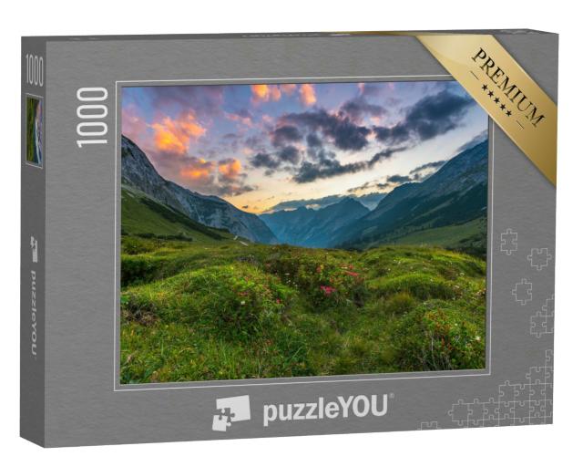 Puzzle 1000 Teile „Sonnenuntergang über dem Karwendelgebirge“