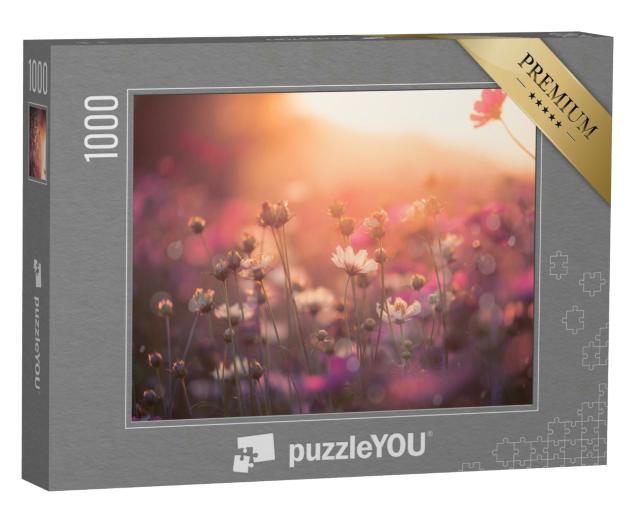Puzzle 1000 Teile „Kosmeen: hübsche Blüten aus dem Garten, Schmuckkörbchen“