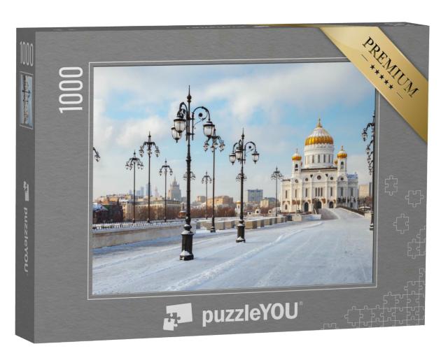 Puzzle 1000 Teile „Orthodoxe Kirche im winterlichen Moskau“
