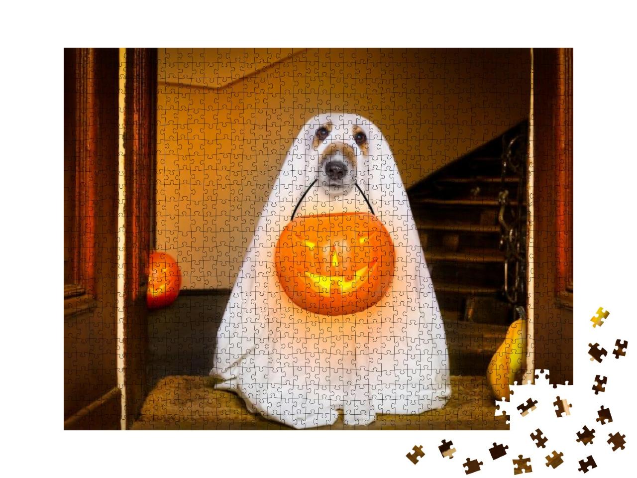 Puzzle 1000 Teile „Lustiger Halloween-Hund“