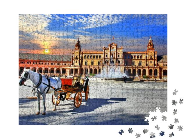 Puzzle 1000 Teile „Piazza Espana in Sevilla, Andalusien, Spanien“