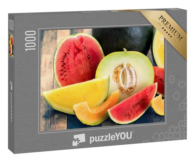 Puzzle 1000 Teile „Köstliche Melonen, frisch aufgeschnitten“