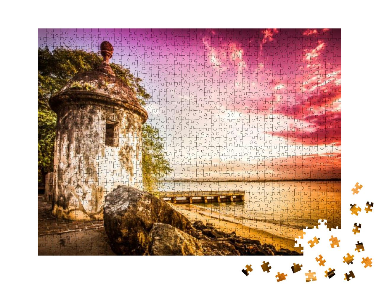 Puzzle 1000 Teile „Old San Juan im Sonnenuntergang, Puerto Rico“