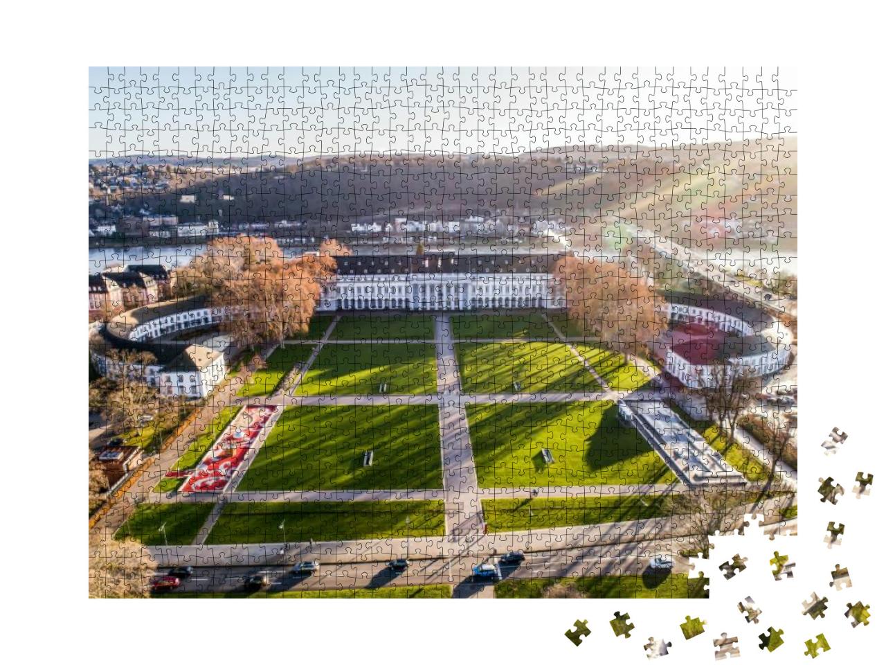 Puzzle 1000 Teile „Kurfürstliches Schloss mit Park in Koblenz am Rhein“