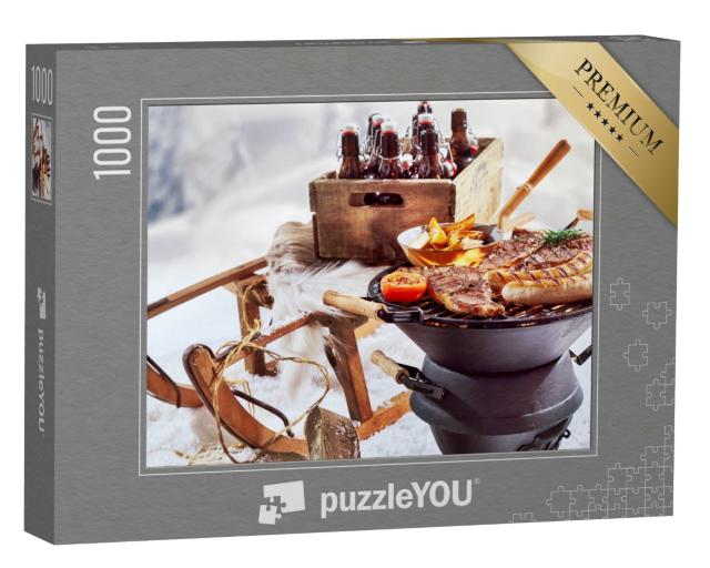 Puzzle 1000 Teile „Wintergrillen im Schnee“