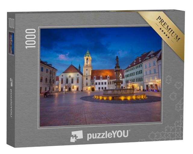 Puzzle 1000 Teile „Der Marktplatz von Bratislava am Abend“