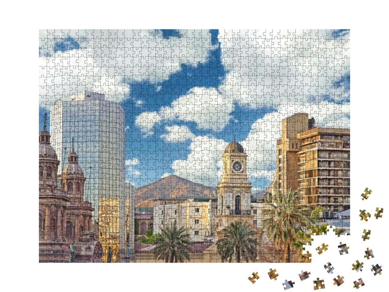 Puzzle 1000 Teile „Stadtzentrum von Santiago de Chile“