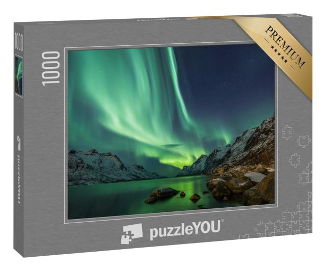 Puzzle 1000 Teile „Nordlichter über dem Wasser“