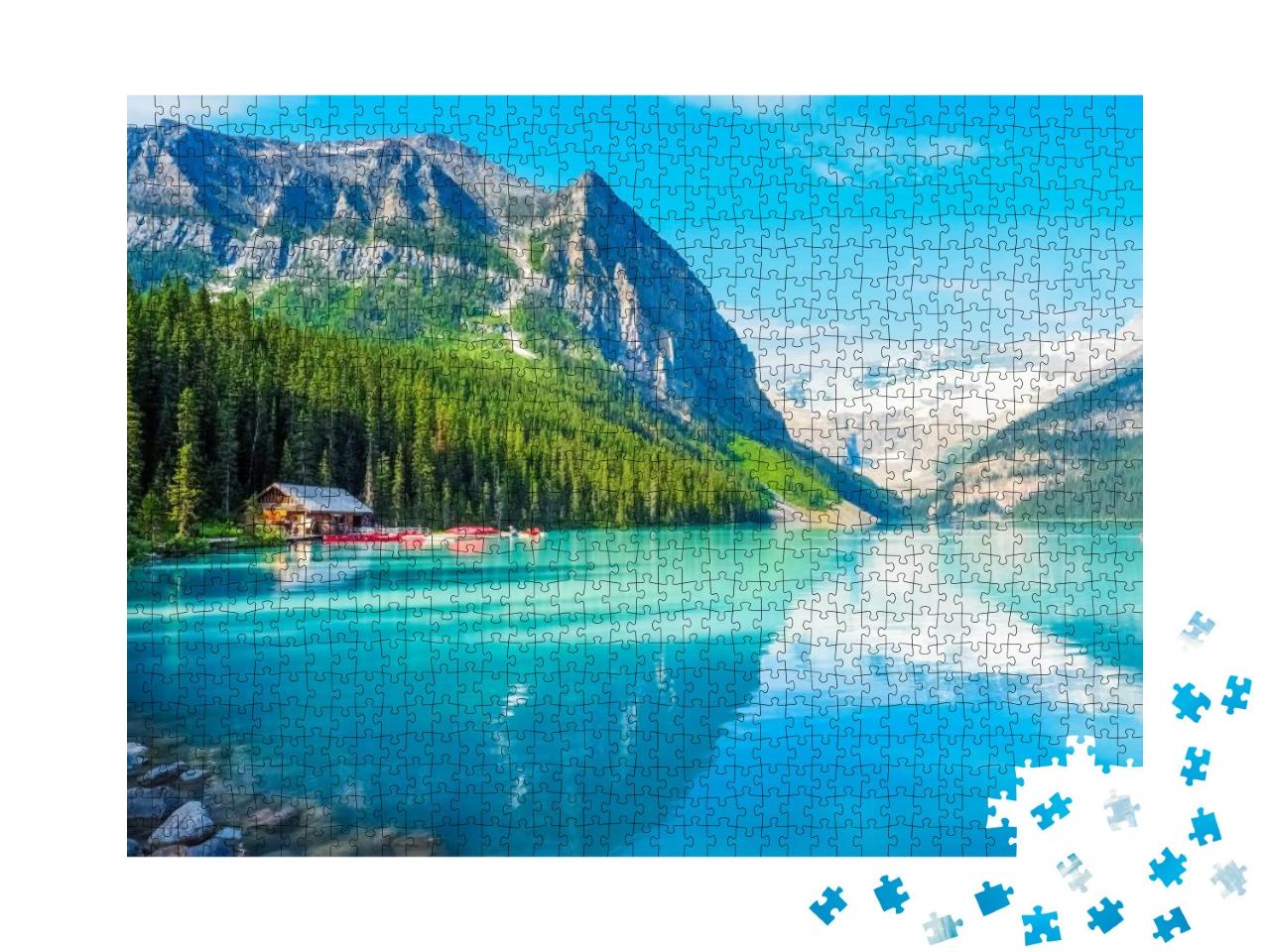 Puzzle 1000 Teile „Die wunderschöne Natur des Lake Louise im Banff National Park, Kanada“