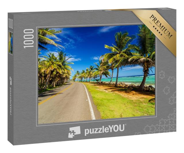 Puzzle 1000 Teile „Autobahn neben dem türkisfarbenen Karibischen Meer, Kolumbien“