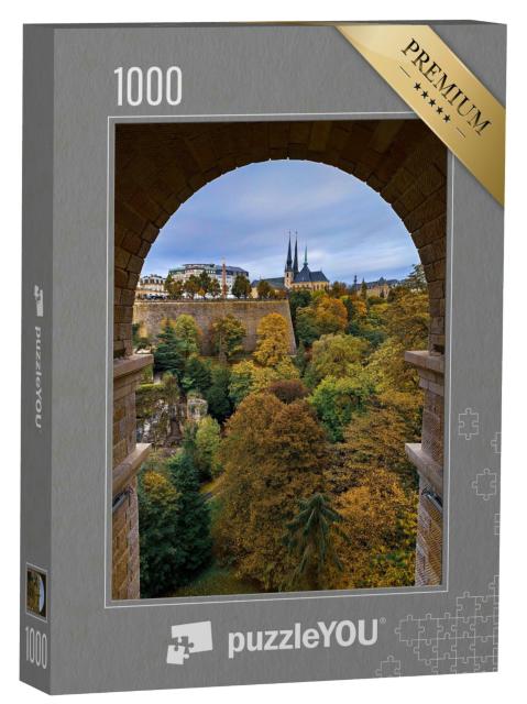 Puzzle 1000 Teile „Blick von der Passerelle auf Luxemburg“