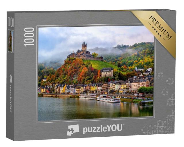 Puzzle 1000 Teile „Historische Stadt Cochem in Deutschland, Mosel im Herbst“