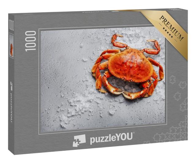Puzzle 1000 Teile „Gekochte Dungeness-Krabbe auf Eis“