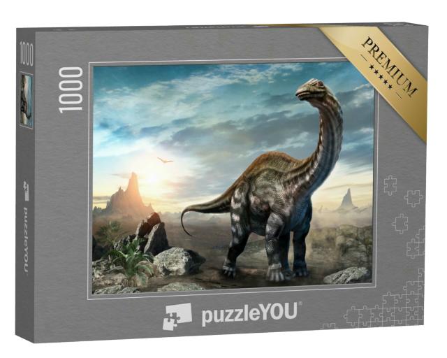 Puzzle 1000 Teile „Apatosaurus Dinosaurier, 3D-Illustration“